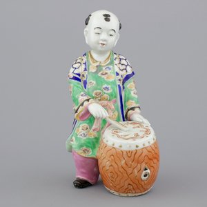 Tambour en porcelaine de Chine polychrome, 19e-20e — photo 1