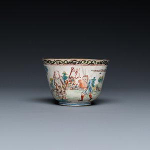 Tasse à vin en émaux de Canton à décor d'Européens, Chine, Yongzheng — photo 2