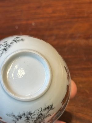 Tasse et soucoupe en porcelaine de Chine famille rose et grisaille à décor de Xiwangmu, Yongzheng — photo 10