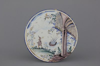 Tazza italienne décor maritime, Pavia, 18e