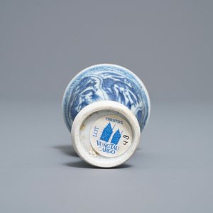 Ten Chinese blue and white cups, a stem cup and a bowl, Hatcher and Vung Tao shipwrecks, Transitional period and Kangxi — 照片 9