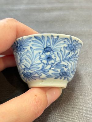 Ten Chinese blue and white cups and eleven saucers, Kangxi — 照片 47