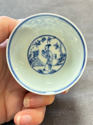 Ten Chinese blue and white cups and eleven saucers, Kangxi — 照片 75