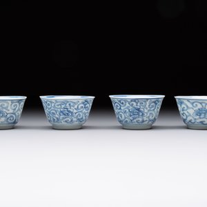 Ten Chinese blue and white cups and eleven saucers, Kangxi — 照片 13