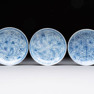 Ten Chinese blue and white cups and eleven saucers, Kangxi — 照片 2