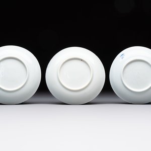 Ten Chinese blue and white cups and eleven saucers, Kangxi — 照片 3