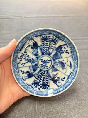 Ten Chinese blue and white cups and nine saucers, Kangxi mark, 19th C. — 照片 15