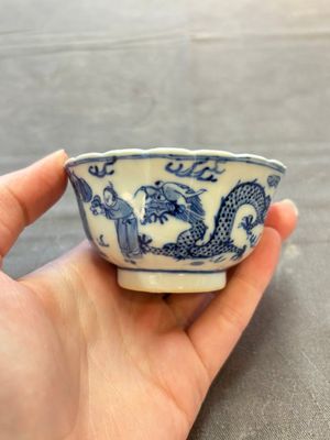 Ten Chinese blue and white cups and nine saucers, Kangxi mark, 19th C. — 照片 19