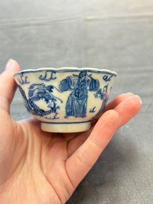 Ten Chinese blue and white cups and nine saucers, Kangxi mark, 19th C. — 照片 22