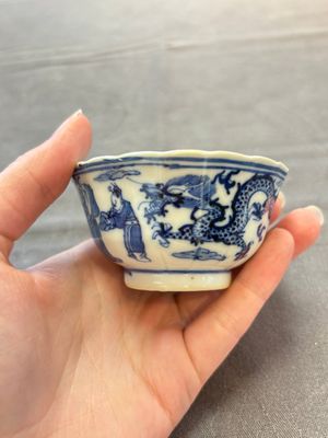 Ten Chinese blue and white cups and nine saucers, Kangxi mark, 19th C. — 照片 37