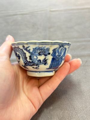 Ten Chinese blue and white cups and nine saucers, Kangxi mark, 19th C. — 照片 40