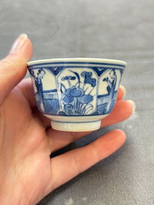 Ten Chinese blue and white cups and nine saucers, Kangxi mark, 19th C. — 照片 57