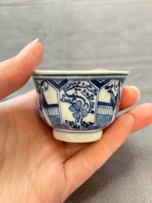 Ten Chinese blue and white cups and nine saucers, Kangxi mark, 19th C. — 照片 67