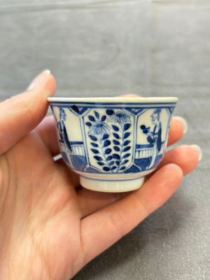 Ten Chinese blue and white cups and nine saucers, Kangxi mark, 19th C. — 照片 75