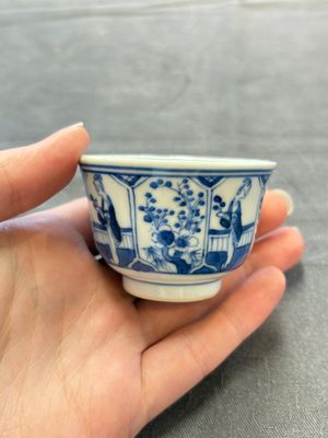 Ten Chinese blue and white cups and nine saucers, Kangxi mark, 19th C. — 照片 76