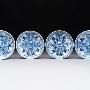 Ten Chinese blue and white cups and nine saucers, Kangxi mark, 19th C. — 照片 2