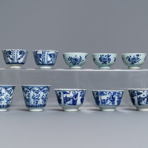 Ten Chinese blue and white cups and saucers, 18/19th C. — 照片 4