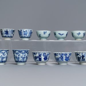 Ten Chinese blue and white cups and saucers, 18/19th C. — 照片 5