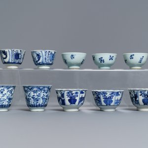 Ten Chinese blue and white cups and saucers, 18/19th C. — 照片 6
