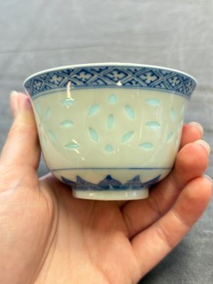 Ten Chinese blue and white cups, seven covers and eight stands, 19/20th C. — photo 59