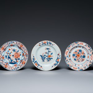 Ten Chinese blue and white, famille rose and verte plates, Kangxi and later — 照片 4