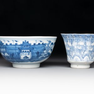 Ten Chinese blue and white wares, Jin Tang Fa Ji 錦堂發記 and Wan Yu 玩玉 mark, 18/20th C. — photo 14