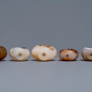 Ten Chinese carved agate snuff bottles, 19/20th C. — 照片 4