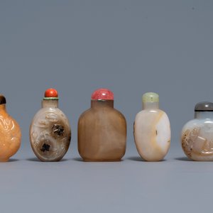 Ten Chinese carved agate snuff bottles, 19/20th C. — 照片 7