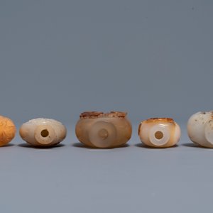 Ten Chinese carved agate snuff bottles, 19/20th C. — 照片 8