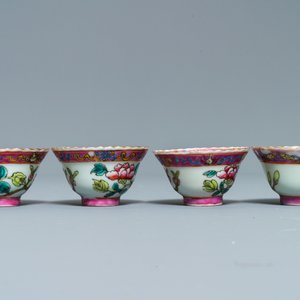 Ten Chinese famille rose bowls and two saucers for the Straits or Peranakan market, 19th C. — 照片 3