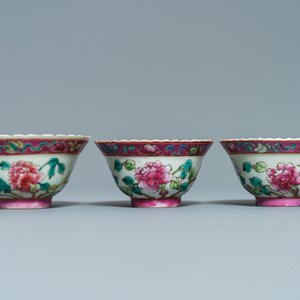 Ten Chinese famille rose bowls and two saucers for the Straits or Peranakan market, 19th C. — 照片 4