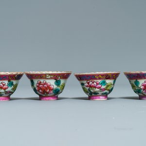Ten Chinese famille rose bowls and two saucers for the Straits or Peranakan market, 19th C. — 照片 8