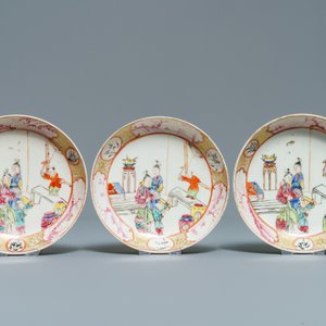 Ten Chinese famille rose 'Mandarin' tea wares, Qianlong — photo 2