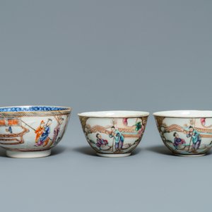 Ten Chinese famille rose 'Mandarin' tea wares, Qianlong — photo 6