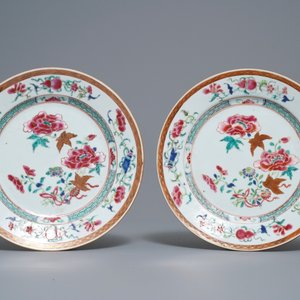 Ten Chinese famille rose 'peony' plates, Qianlong — 照片 8