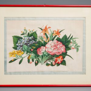 Ten Chinese framed rice paper paintings with mostly butterflies and birds, Canton, 19th C. — 照片 7
