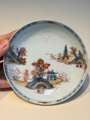 Ten Chinese Imari-style 'Riverscape' cups and saucers, Qianlong — photo 17