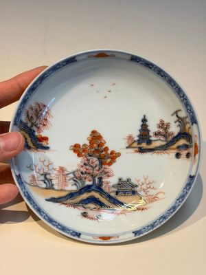 Ten Chinese Imari-style 'Riverscape' cups and saucers, Qianlong — photo 19