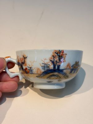 Ten Chinese Imari-style 'Riverscape' cups and saucers, Qianlong — photo 21
