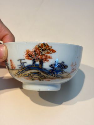 Ten Chinese Imari-style 'Riverscape' cups and saucers, Qianlong — photo 28