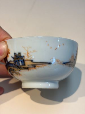 Ten Chinese Imari-style 'Riverscape' cups and saucers, Qianlong — photo 40