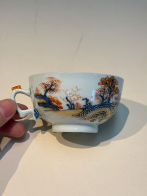 Ten Chinese Imari-style 'Riverscape' cups and saucers, Qianlong — photo 51