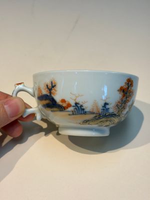 Ten Chinese Imari-style 'Riverscape' cups and saucers, Qianlong — photo 57