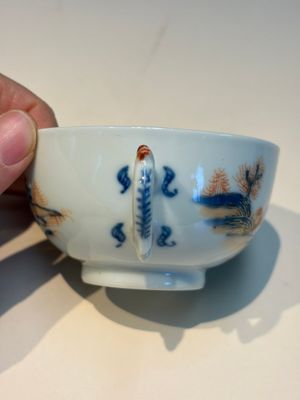Ten Chinese Imari-style 'Riverscape' cups and saucers, Qianlong — photo 60