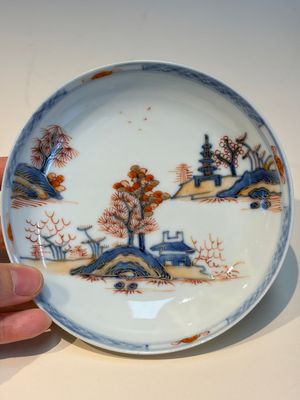 Ten Chinese Imari-style 'Riverscape' cups and saucers, Qianlong — photo 9