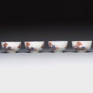 Ten Chinese Imari-style 'Riverscape' cups and saucers, Qianlong — photo 11