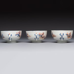 Ten Chinese Imari-style 'Riverscape' cups and saucers, Qianlong — photo 15
