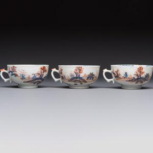 Ten Chinese Imari-style 'Riverscape' cups and saucers, Qianlong — photo 16
