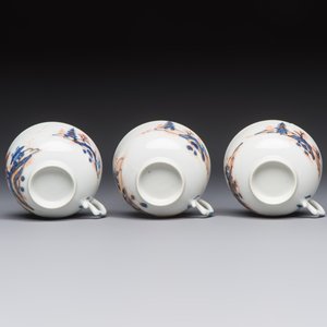 Ten Chinese Imari-style 'Riverscape' cups and saucers, Qianlong — photo 19