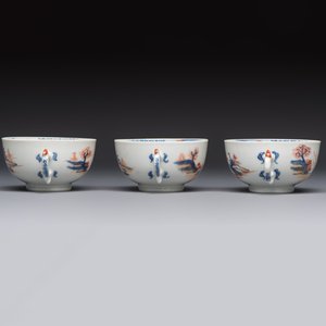 Ten Chinese Imari-style 'Riverscape' cups and saucers, Qianlong — photo 21